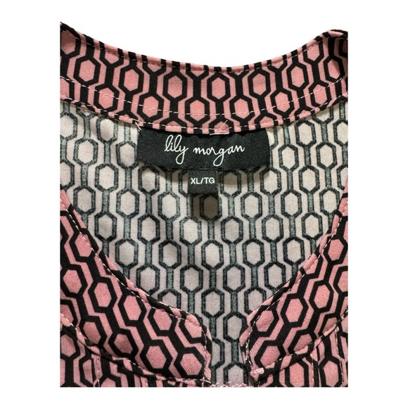 Lily Morgan sleeveless pink and black blouse size XL. - Picture 5 of 9